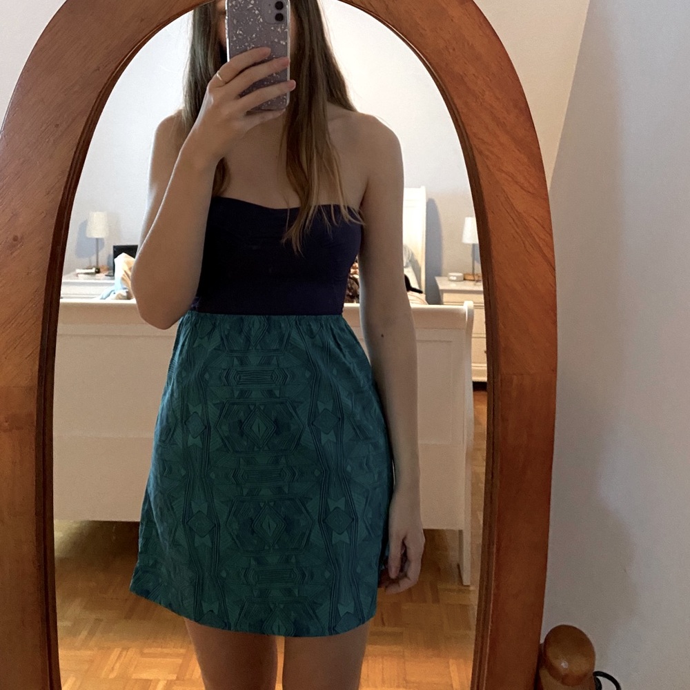 Strapless Beach dress - blue and green